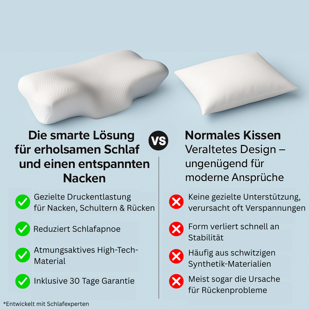 Entlastendes Nackenkissen mit Schmetterlingskontur